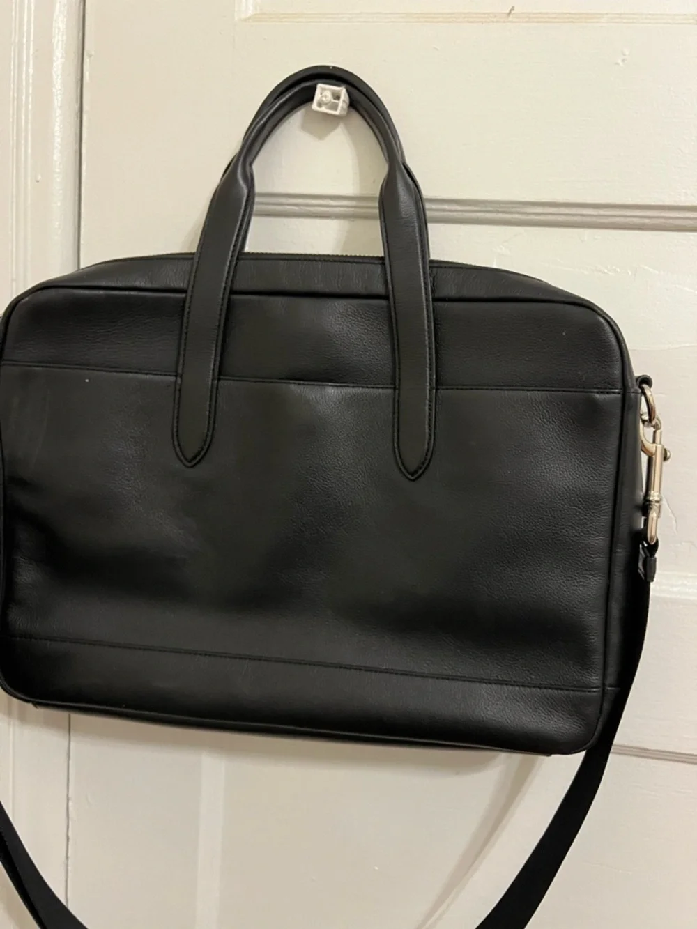Coach Black Leather Laptop Brief with Shoulder Strap